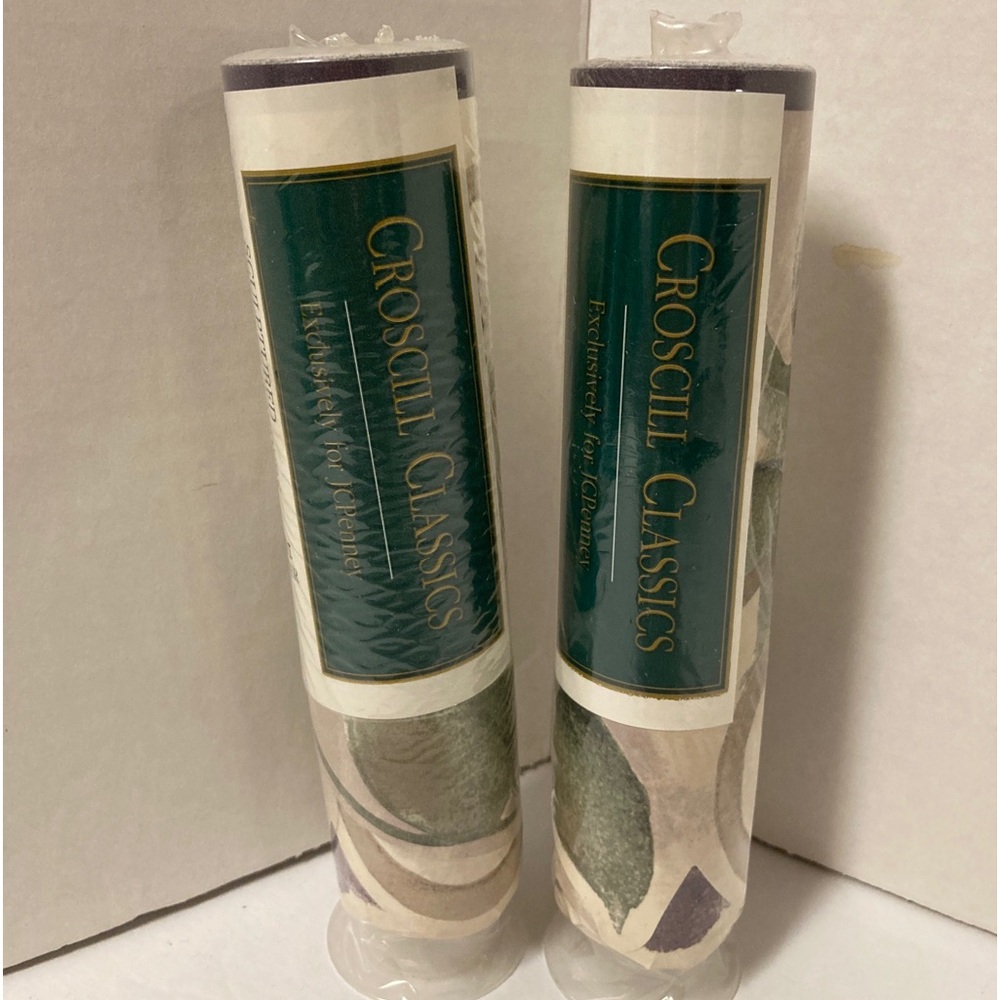 Croscill Classics Sculptured Cassis Purple Scroll Wallpaper Border Lot Of 2 New